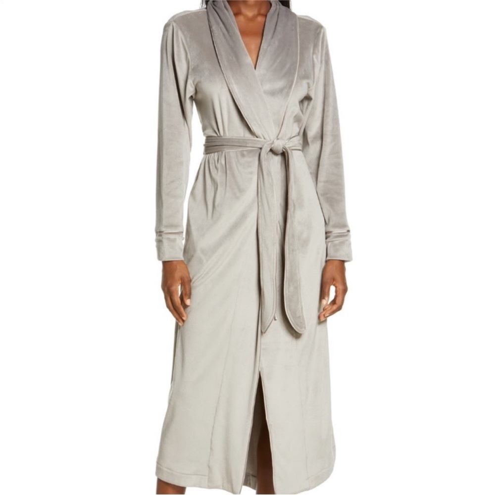 Skims Velour Wrap Robe Smoke New With Tags Size Large